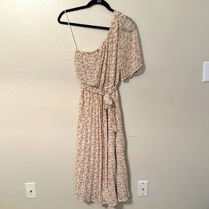 Cream, Floral pleated dress